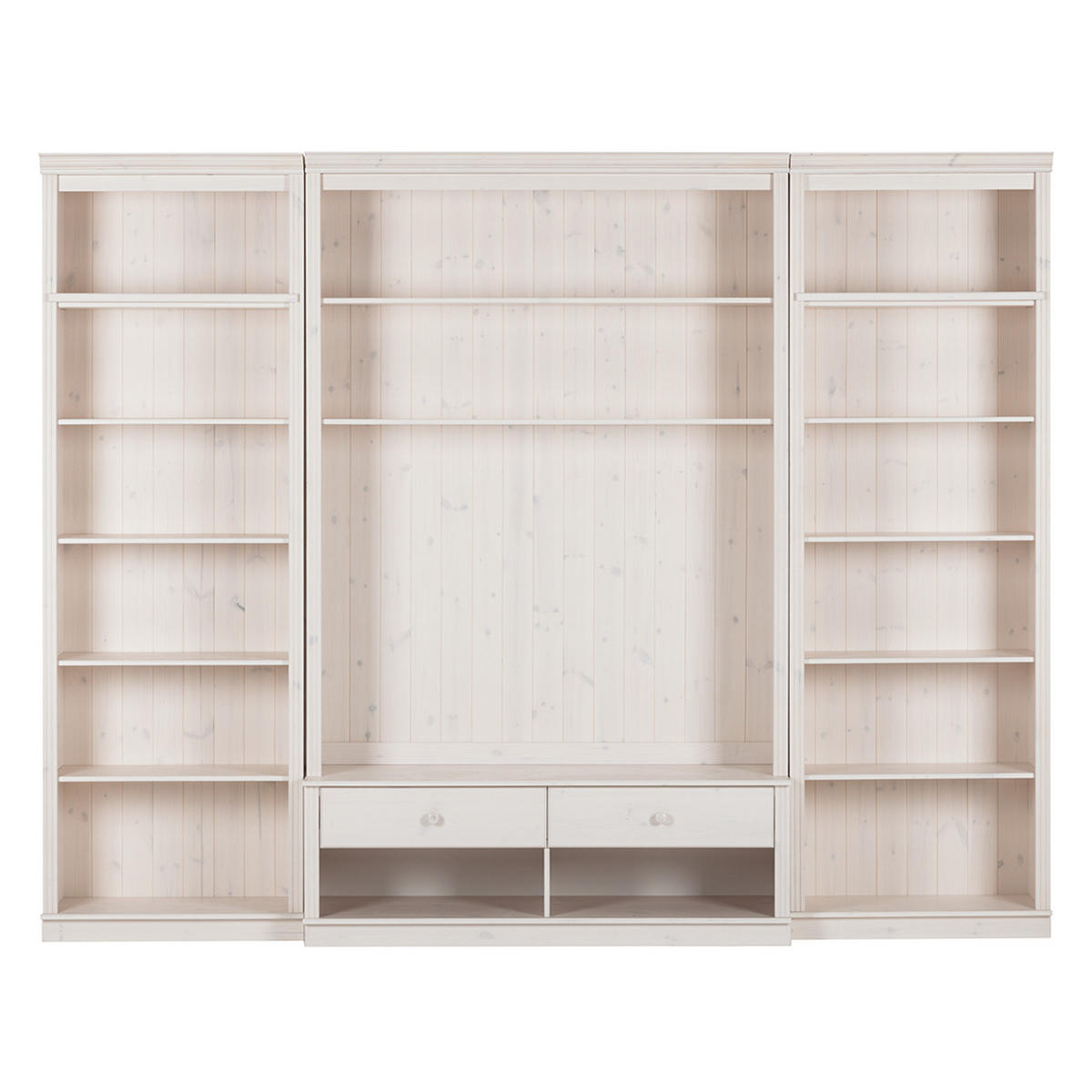 WOHWAND - Kiefer massiv - Typ A - Weiß/Kieferfarben, Holz (288/223/45cm) - home24