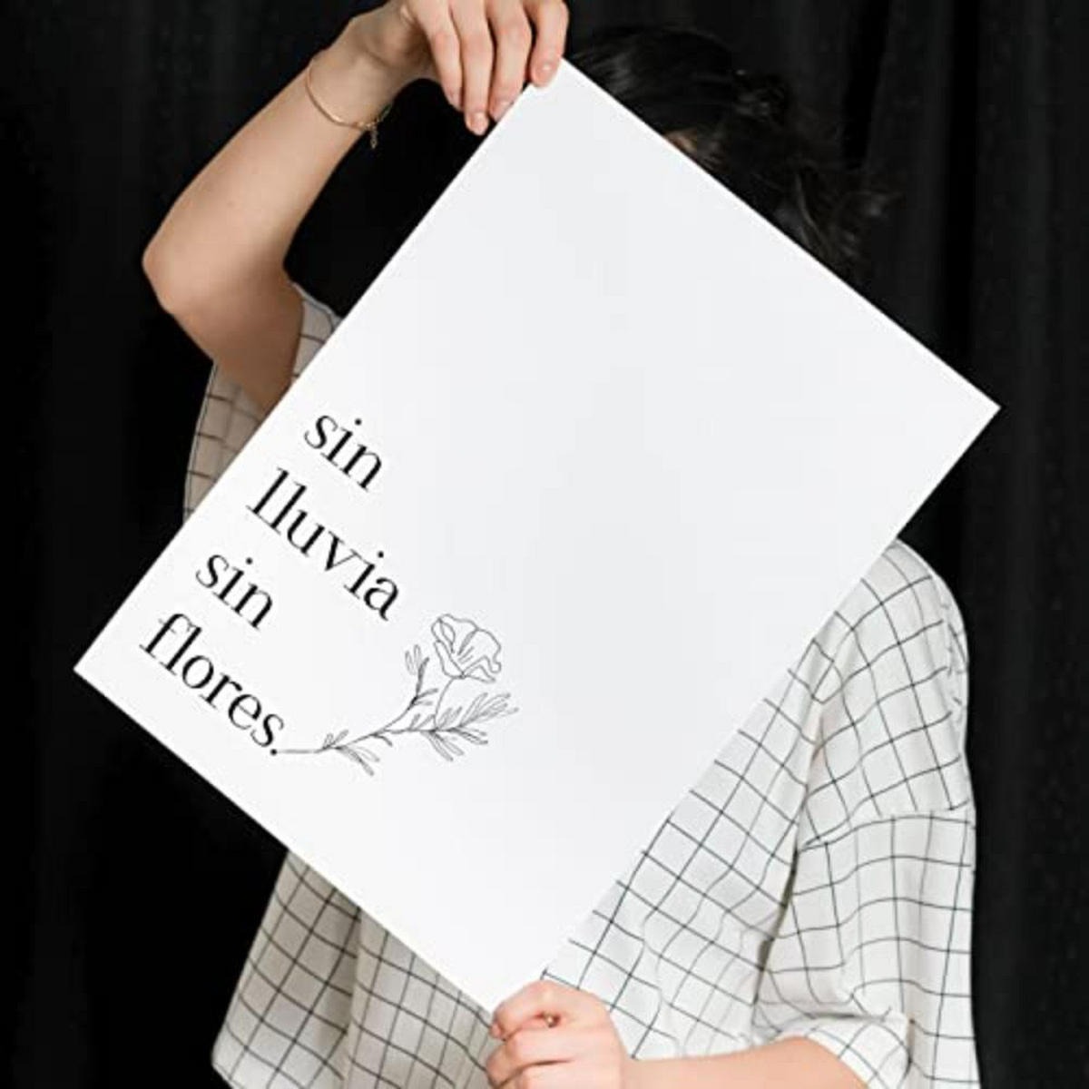 POSTER Set mit 4 Glücklich TypografieStil A3 Rahmenlos - Klar, Papier (29.7/3cm) - Nacnic