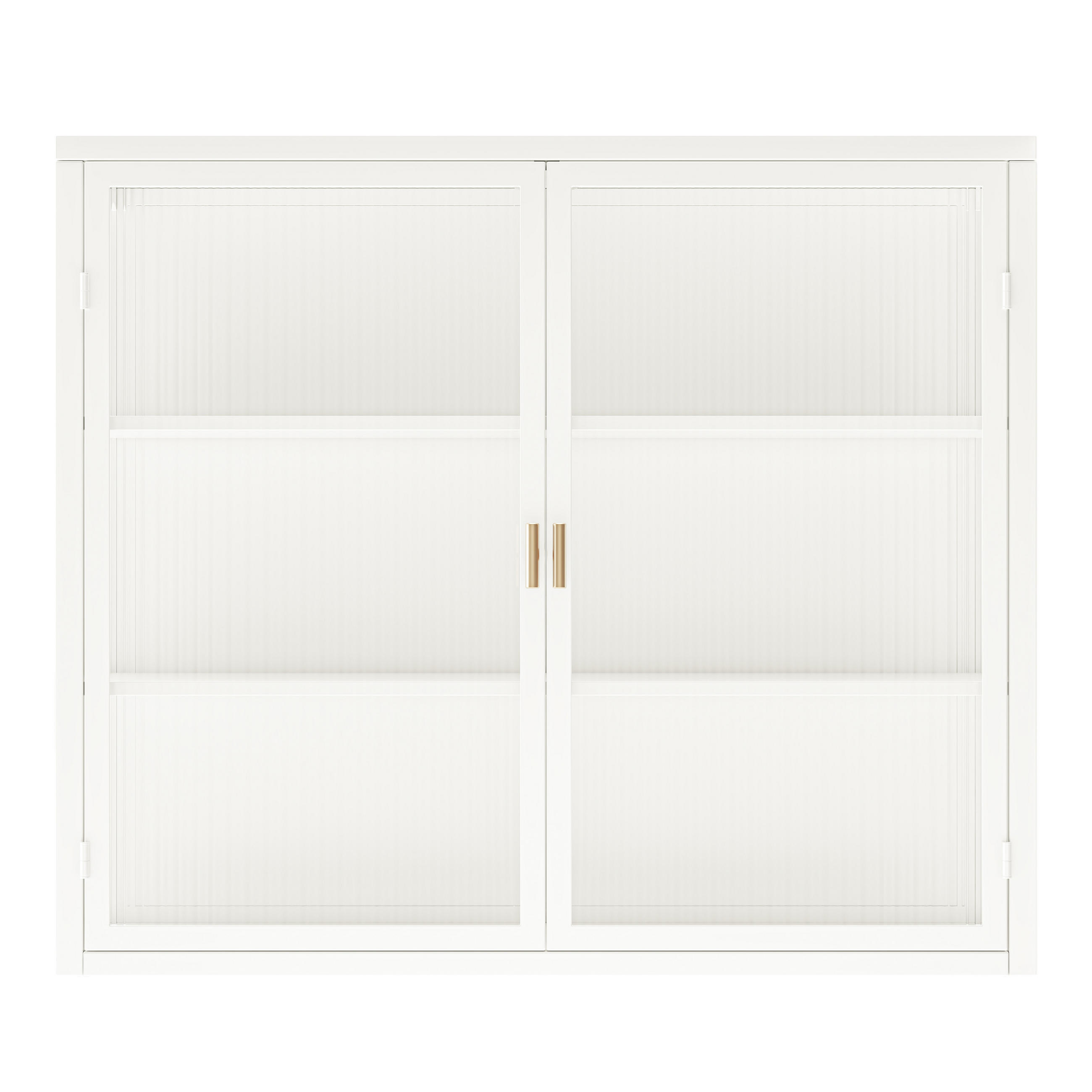 BAD-WANDSCHRANK Weiß, 2 Glastüren & 3 Ablagen, 70 x 23 x 60 cm - Weiß, Metall (70/60/23cm) - Urban Meuble