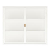 BAD-WANDSCHRANK Weiß, 2 Glastüren & 3 Ablagen, 70 x 23 x 60 cm - Weiß, Metall (70/60/23cm) - Urban Meuble
