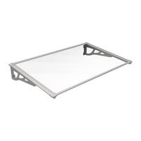 VORDACH - Aluminium - 150 x 90 cm - geneigt - Silberfarben - KEPLER - Grau, Kunststoff (150/22/90cm) - Vente-Unique