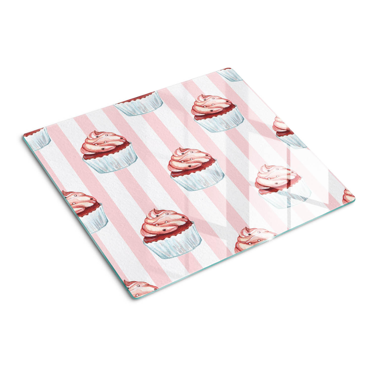 GLASPLATTE 60x52 cm Muffins - Pink, Glas (60/0.4/52cm) - TULUP