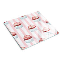 GLASPLATTE 60x52 cm Muffins - Pink, Glas (60/0.4/52cm) - TULUP