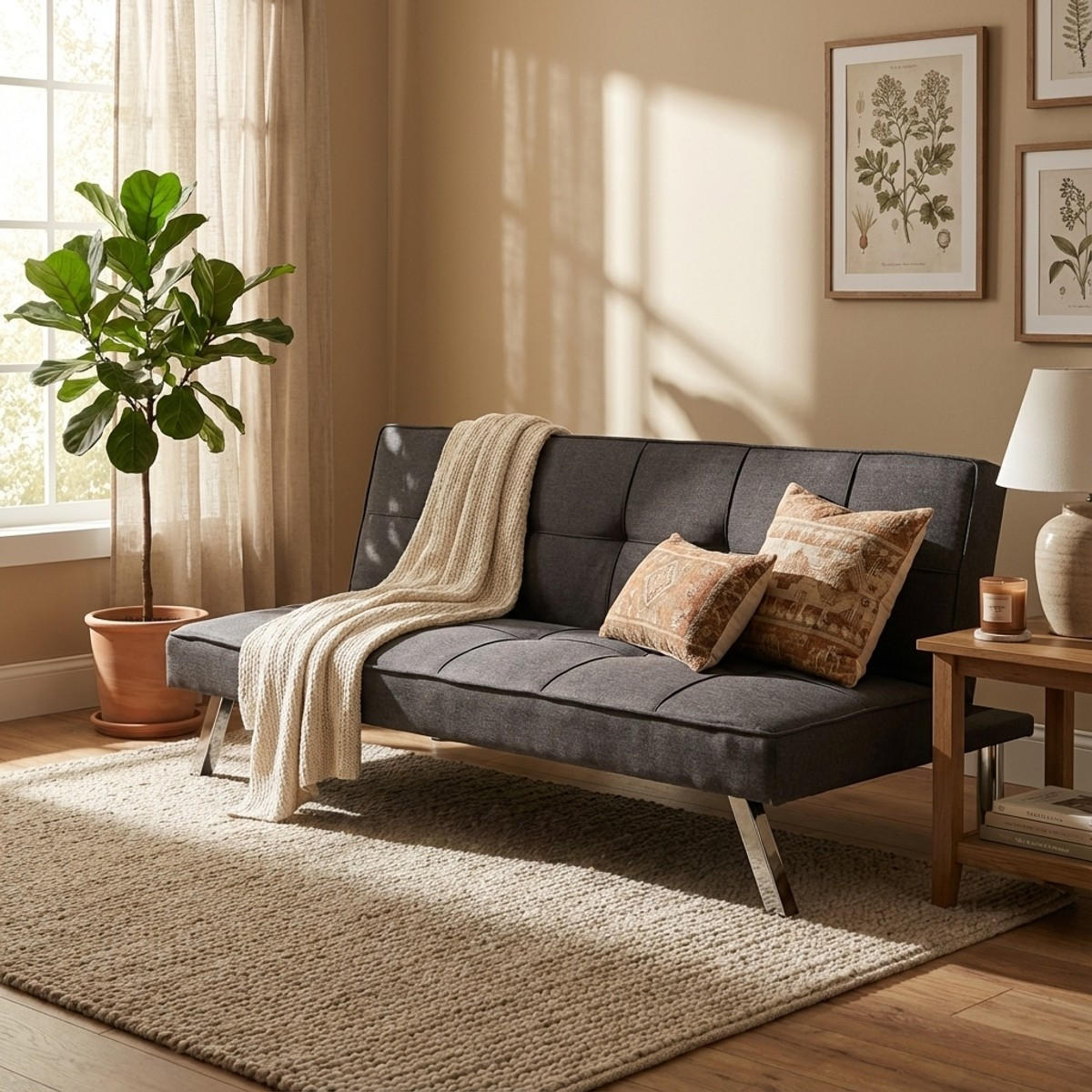SCHLAFSOFA Gemma - Dunkel Grau - Grau, Textil (175/74/83cm) - Pasmara