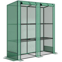 GEWÄCHSHAUS, 144L x 48B x 152H cm - Grün, Kunststoff/Metall (48/152/144cm) - Outsunny