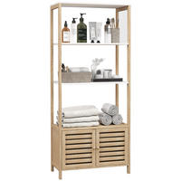 BADEZIMMERSCHRANK Natur und Weiß 63/30/138 cm - Weiß, Holz (63/138/30cm) - PANGIVO