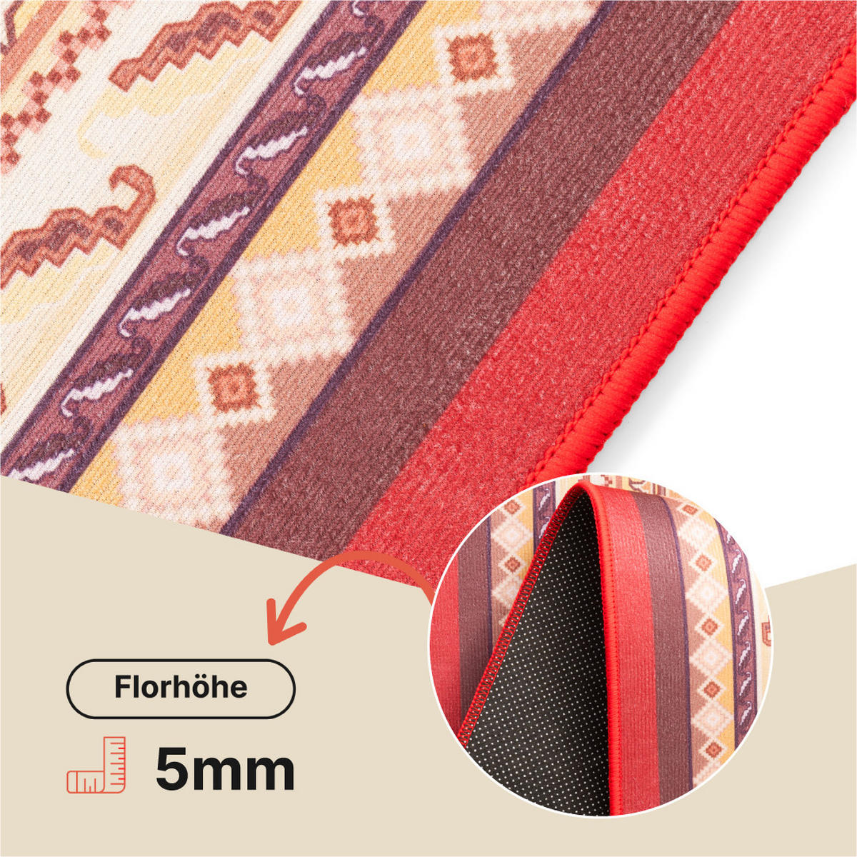 TEPPICH NORA Rot 70/150 cm - Rot, Textil (70/150cm) - Tapiso