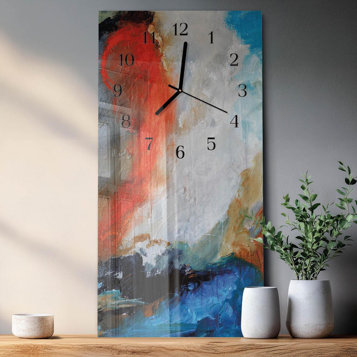 WANDUHR 60x30 cm - Horizontale Brücke - Multicolor, Glas (30/60/0.4cm) - TULUP