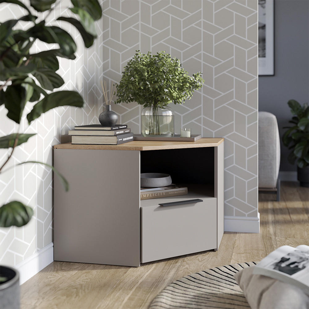 NÍZKÝ NÁBYTEK POD TELEVIZI Wido Greige - šedobéžová, kompozitní dřevo (68/50/68cm) - Vicco