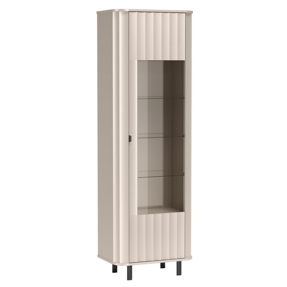 VITRINE Novado Kaschmirgrau 65 cm - Taupe/Schwarz, Holzwerkstoff/Metall (65.3/200/40.5cm) - Selsey