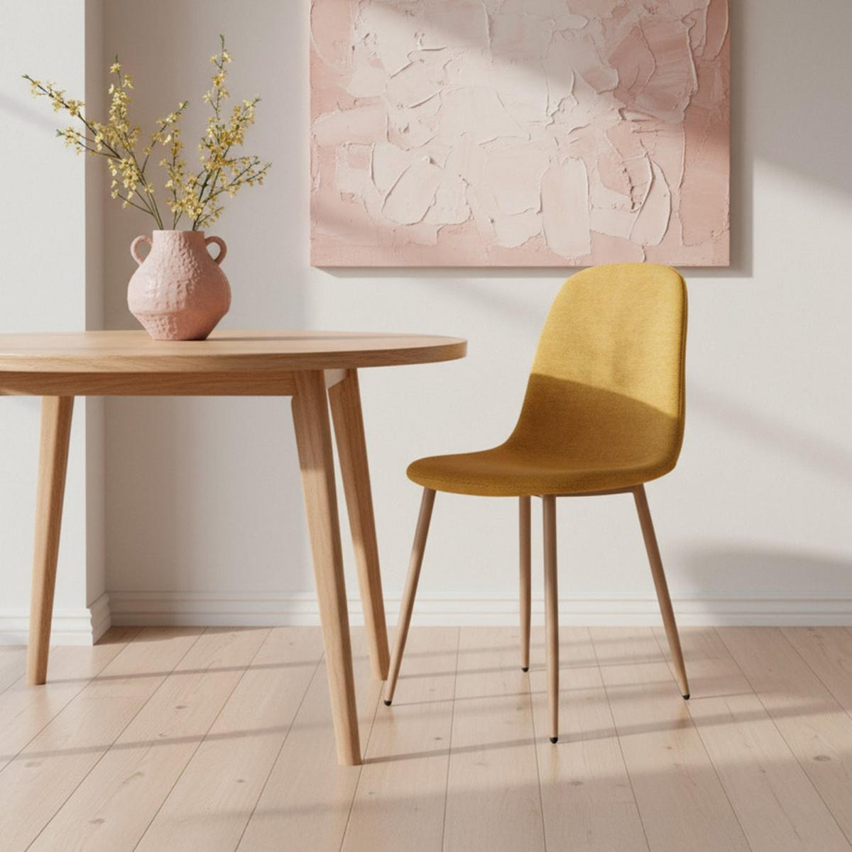 ESSZIMMERSTUHL Ellis Senf / Gelb 43 cm x 87 cm - Dunkelgelb, Textil (43/87/54cm) - Klast Home