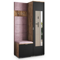 GARDEROBENSCHRANK VIRA 95/181/51 cm Modern Garderobe-Set Eiche Lefkas - Eichefarben/Lila, Holzwerkstoff (95/181/51cm) - MASSENO