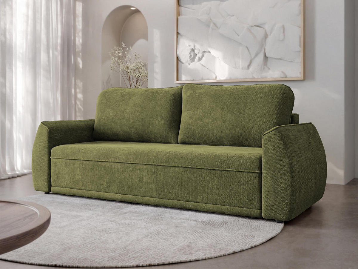 CANAPEA EXTENSIBILA Floxi - verde/negru, material plastic/material textil (244/96/96cm) - MIRJAN24