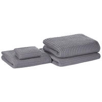 BADEHANDTUCH 4-teilig Grau Areora - Grau, Textil (100/150cm) - Beliani