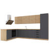 WINKELKÜCHE 330 x 210 cm Langen K53-M330 in Grau/Artisan Eiche - Eiche Artisan/Grau, Holz (330/212/210cm)