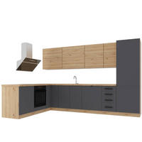 WINKELKÜCHE 330 x 210 cm Langen K53-M330 in Grau/Artisan Eiche - Eiche Artisan/Grau, Holz (330/212/210cm)