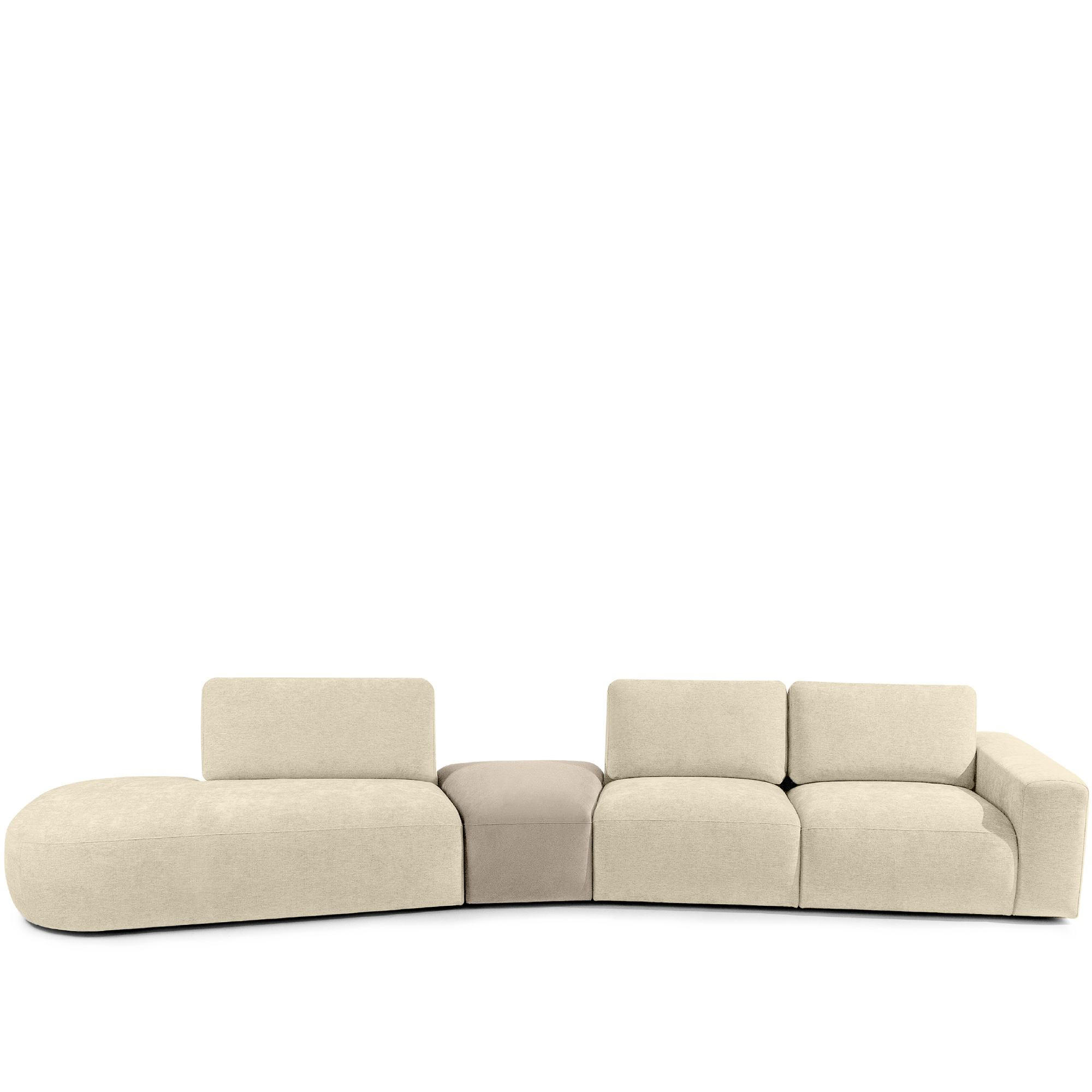 5-SITZER ECKSOFA ZUCCO Chenille links, Creme - Creme, Textil (430/84/105cm) - KONSIMO®