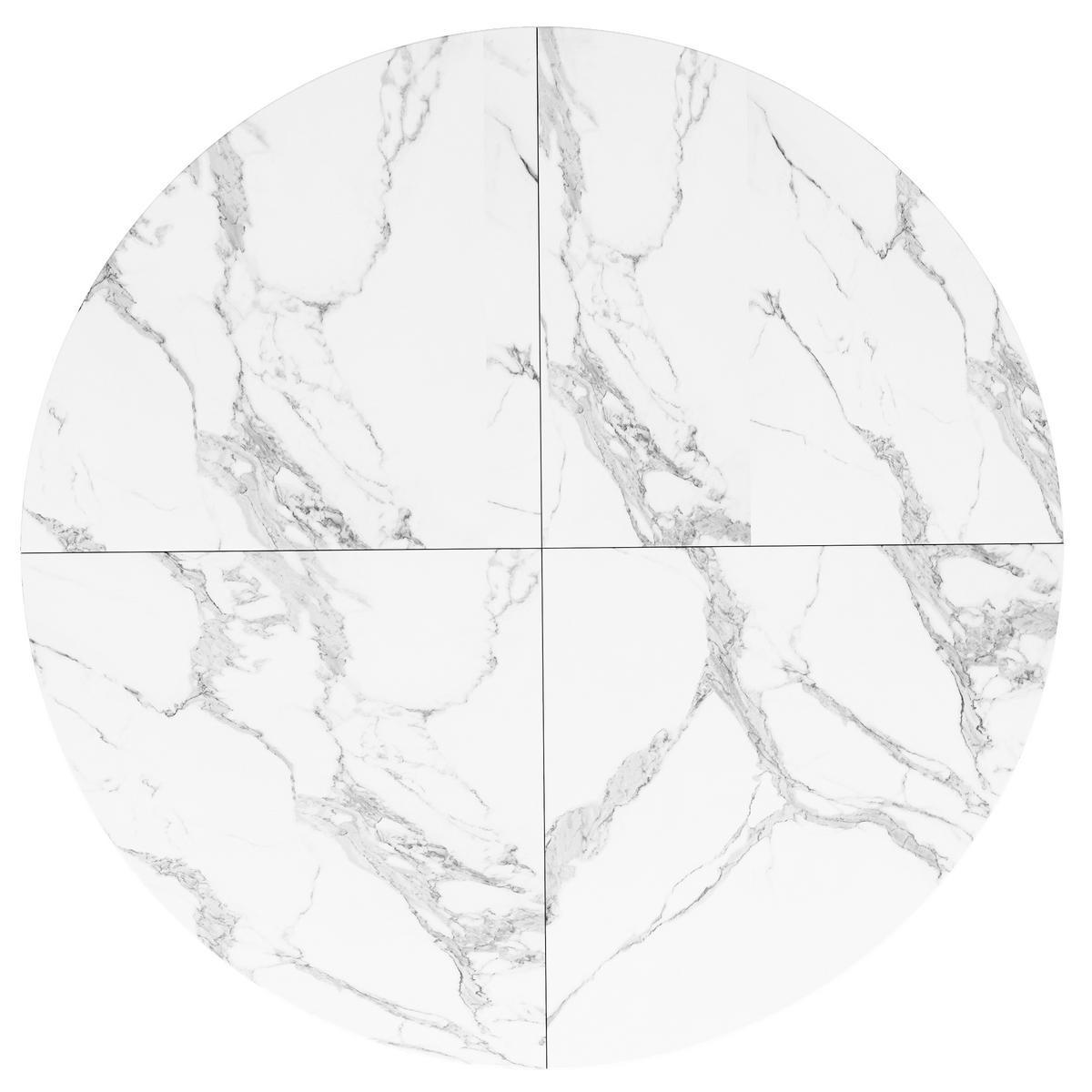 ESSTISCH, MDF in Marmoroptik mit Ablagefläche & Metallgestell, Ø 100/76 cm, Gold - Goldfarben, Holzwerkstoff (100/100/76cm) - Redom