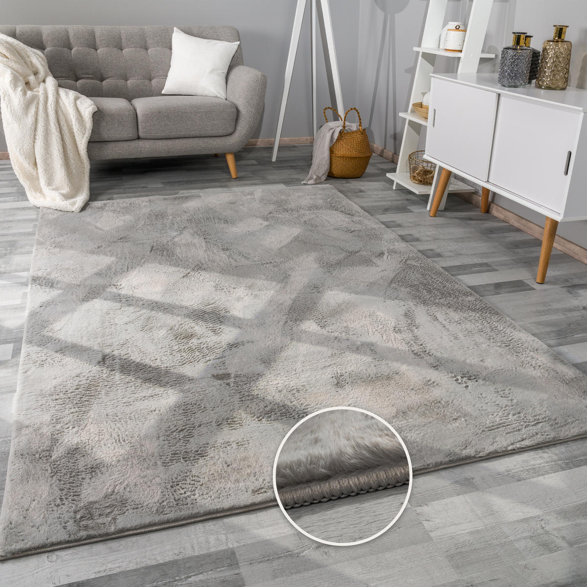 HOCHFLORTEPPICH 100/200 cm Soft 380 - Grau, Textil (100/200cm) - Paco Home