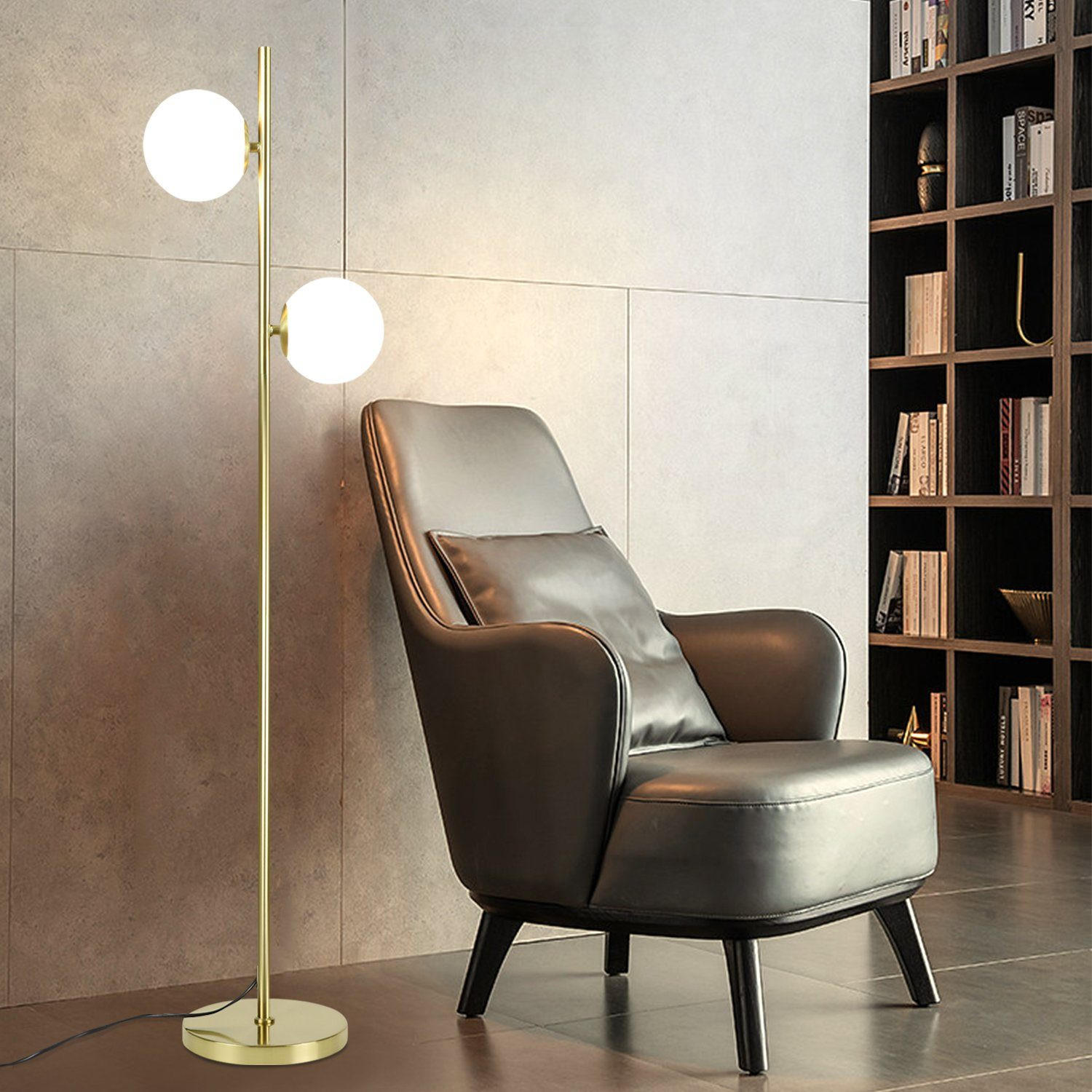 STEHLEUCHTE Essen 22/15/166 cm - Goldfarben, Metall (25/20/150cm) - Nettlife