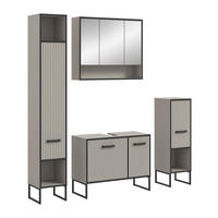 BADKOMBINATION Bagno 170x192x36 cm Kaschmir Schwarz 4tlg. - Kaschmir, Holzwerkstoff (170/192/36cm)