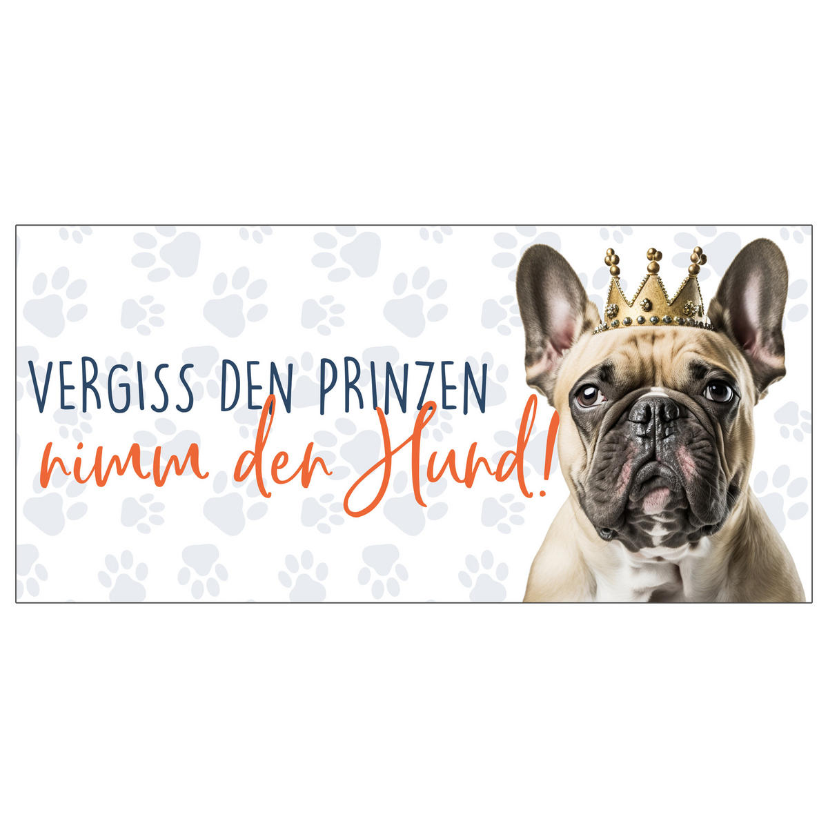 KAFFEEBECHER Hunde Mops - Vergiss den Prinzen, nimm den Hund! Weiß/Orange 320 ml - Orange, Keramik (0.32L) - United Labels