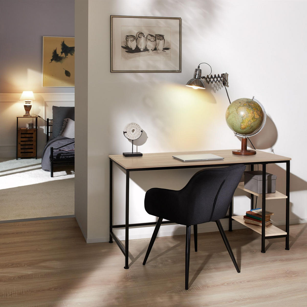 SCHREIBTISCH Donegal,140 x 60 x 76,5 cm,Industrial Holz hell, Eiche Sonoma - Naturfarben, Holz (140/60/76.5cm) - tectake