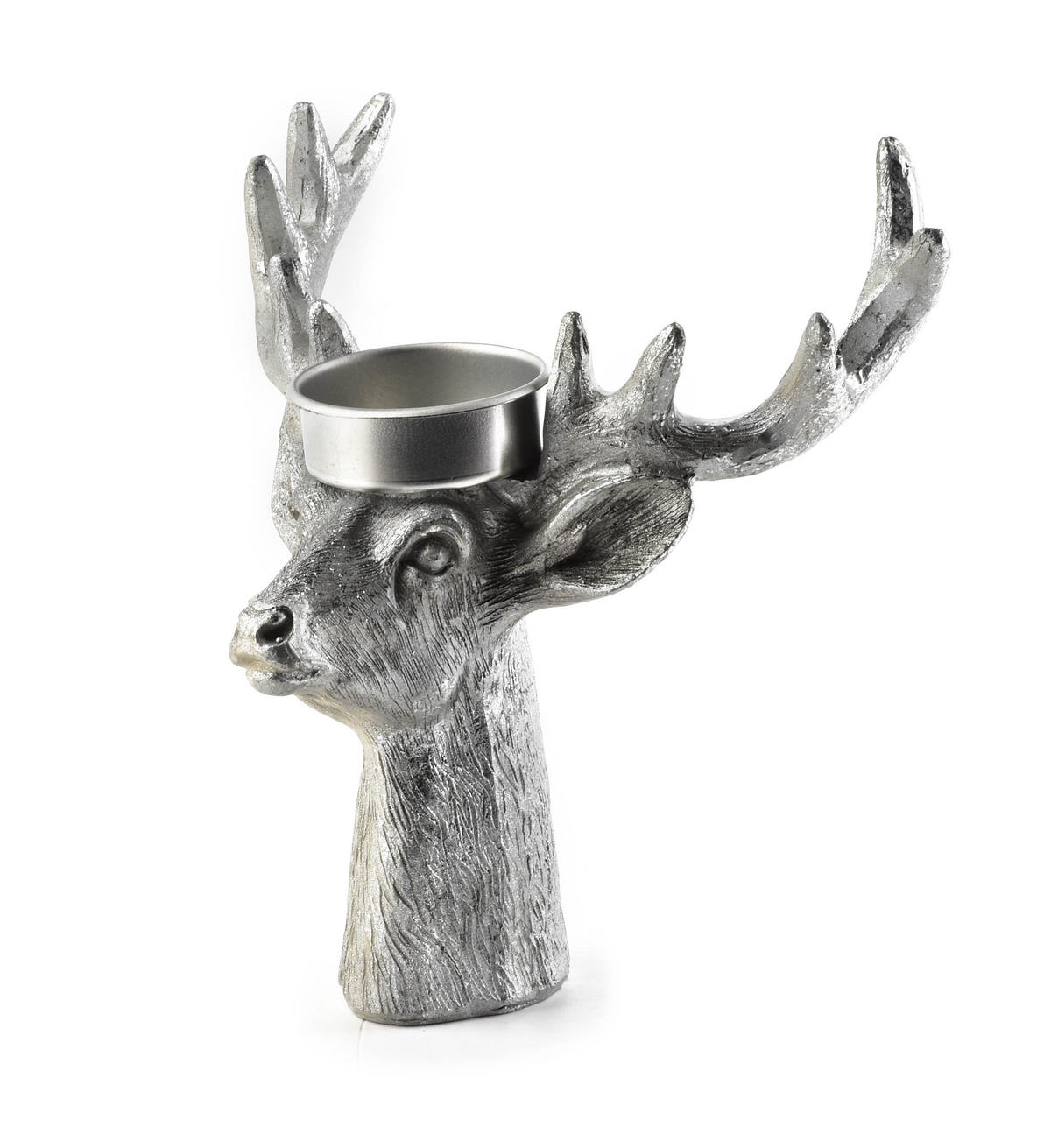 ADVENTSKERZENHALTER Santa Lila Silber 14/7/14 cm Kunstoff - Silberfarben, Kunststoff (7/14/14cm) - Mondex