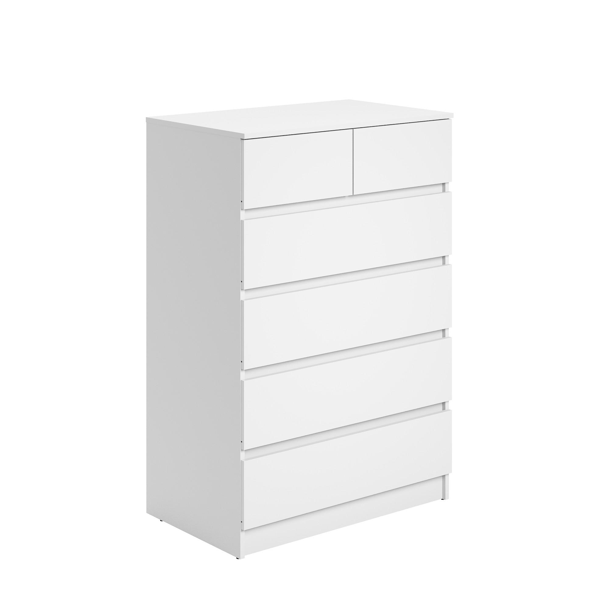 KOMMODE 80 cm Breite mit 6 Schubladen in Weiß - Weiß, Holzwerkstoff (80/120/50cm) - Home Collective