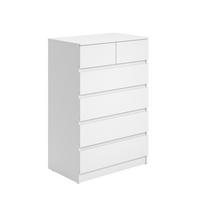 KOMMODE 80 cm Breite mit 6 Schubladen in Weiß - Weiß, Holzwerkstoff (80/120/50cm) - Home Collective
