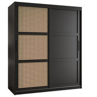 SCHWEBETÜRENSCHRANK 200/150/62 2-türig - Schwarz, Holz/Kunststoff (150/200/62cm) - MÖBEL KRYSPOL