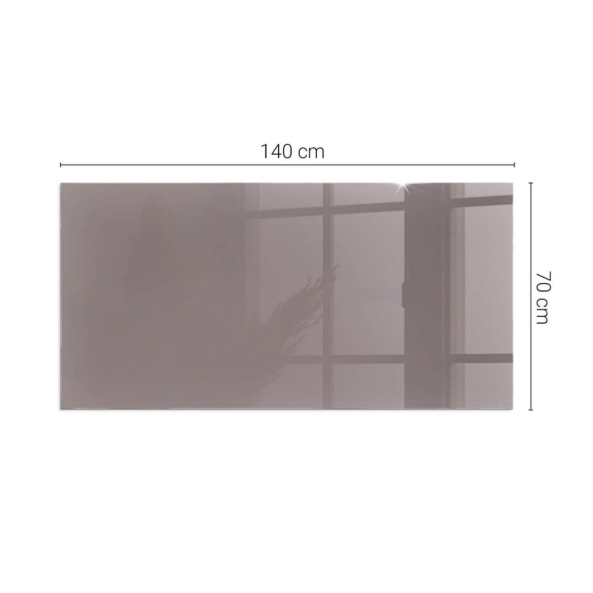 GLASPLATTE für Kamin 140x70 cm - Pink, Glas (140/70/0.4cm) - TULUP