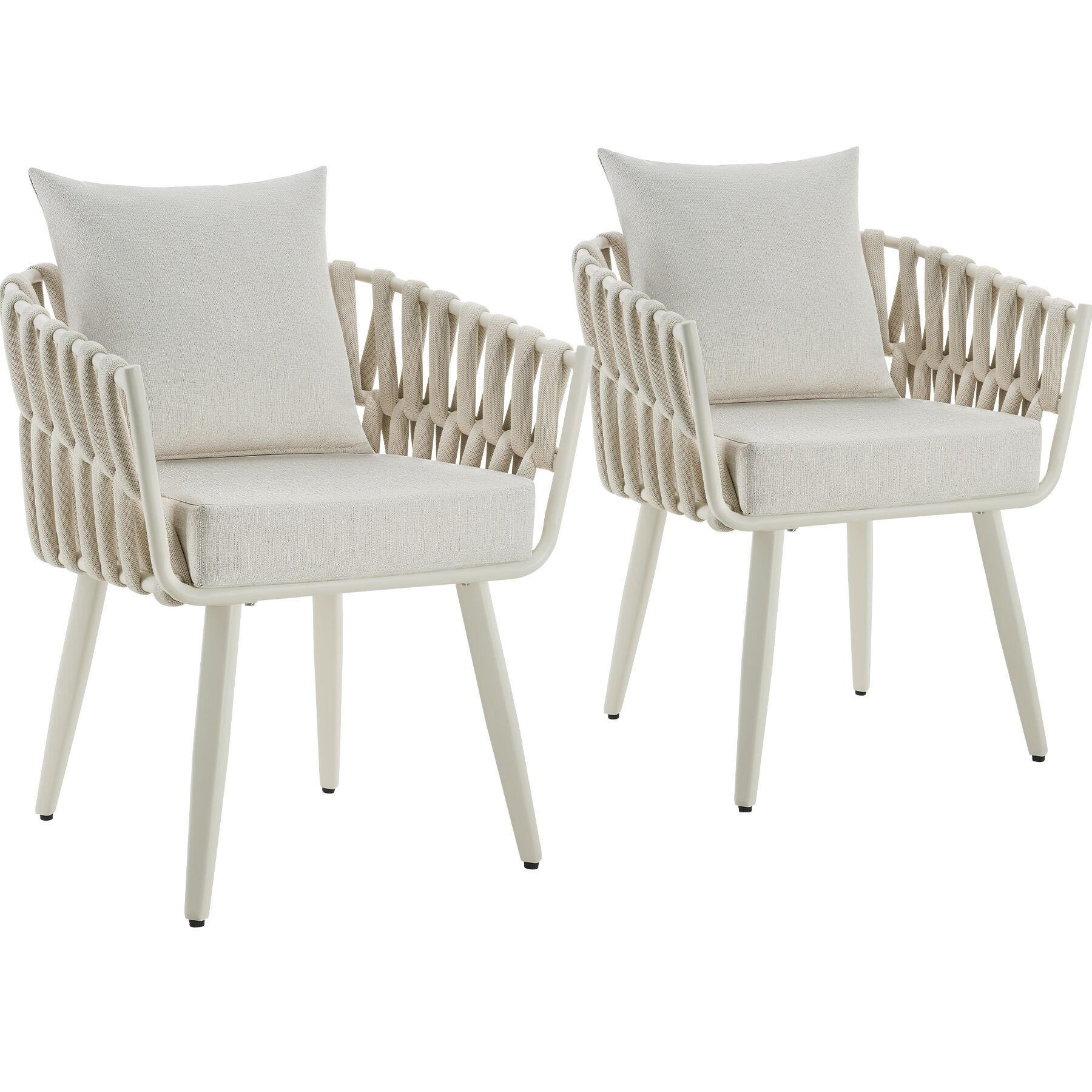 ALUMINIUM STUHL Lugano, höhenverstellbare Kunststofffüße, 62,5 x 65,5 x 75 cm, beige - Beige, Kunststoff/Metall (62.5/75/65.5cm) - tectake