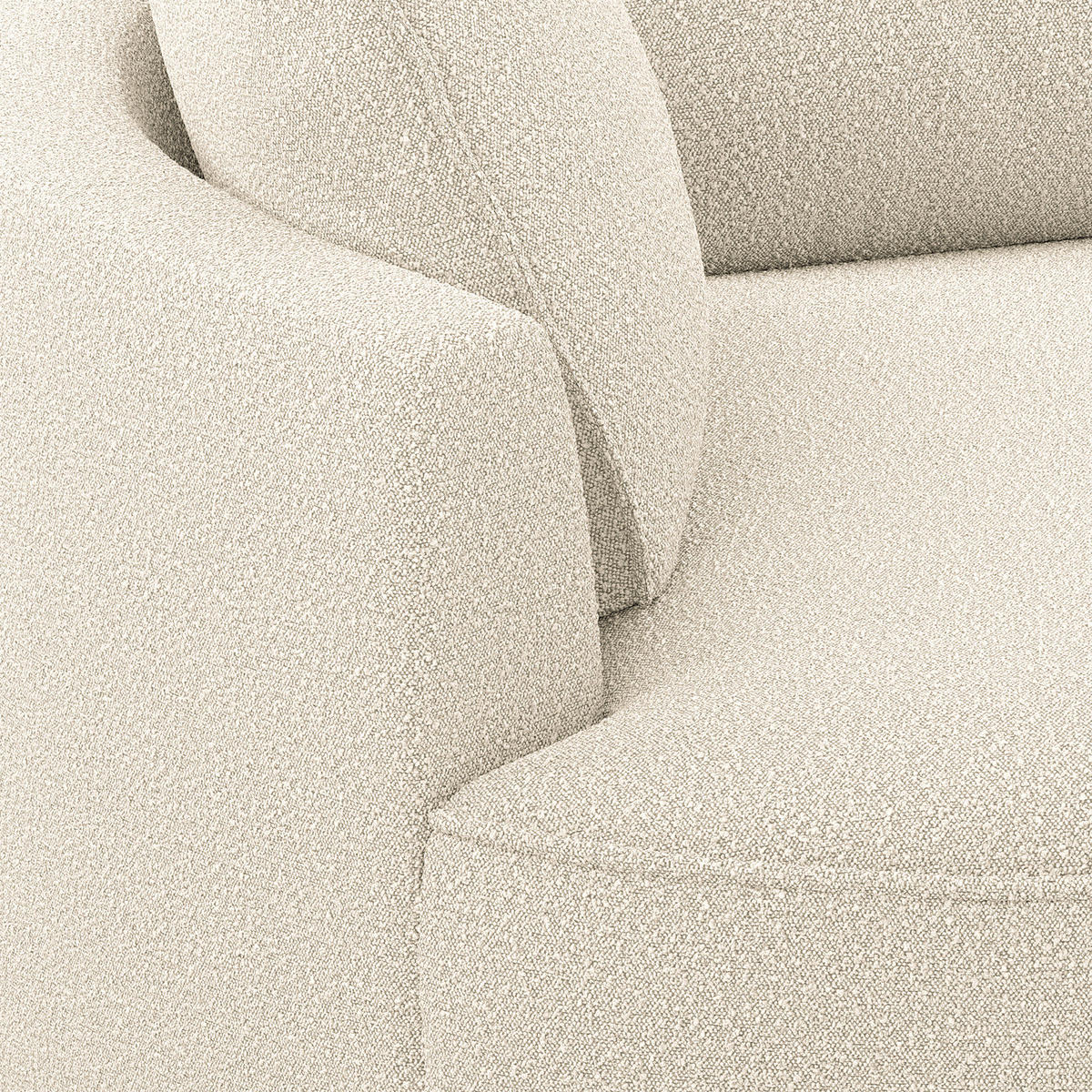 OTTOMANE - modular - Creme/Schwarz, Kunststoff/Textil (126/82/154cm) - home24