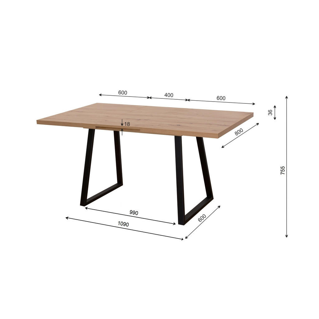 Thumbnail - Vladon Esstisch, Weiß, Holzwerkstoff, 160x75x80 cm, Esszimmer, Tische, Esstische
