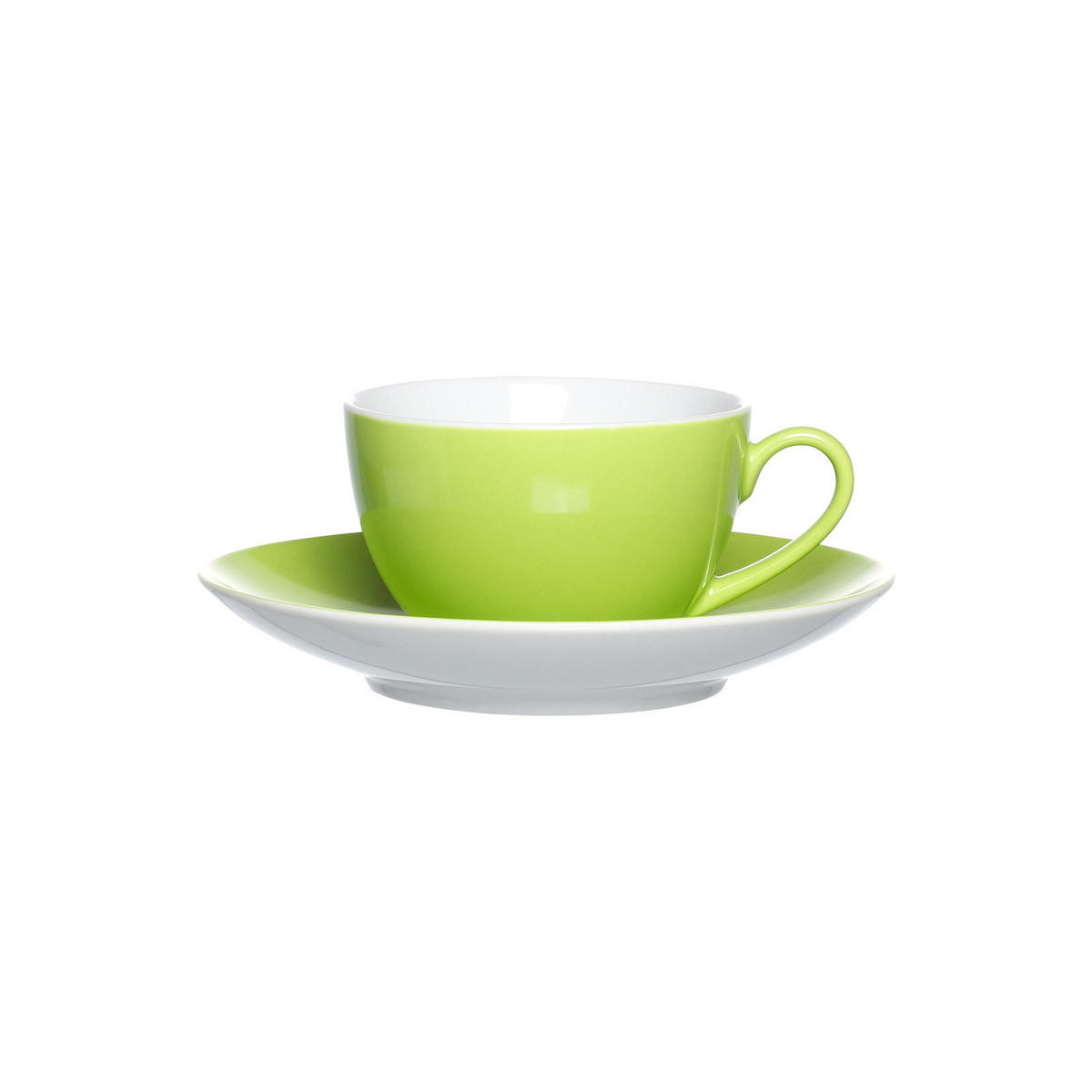 KAFFEETASSEN MIT UNTERTASSEN Doppio Grün 200 ml 6er Set - Grün, Keramik (16/8/16cm) - Ritzenhoff Breker