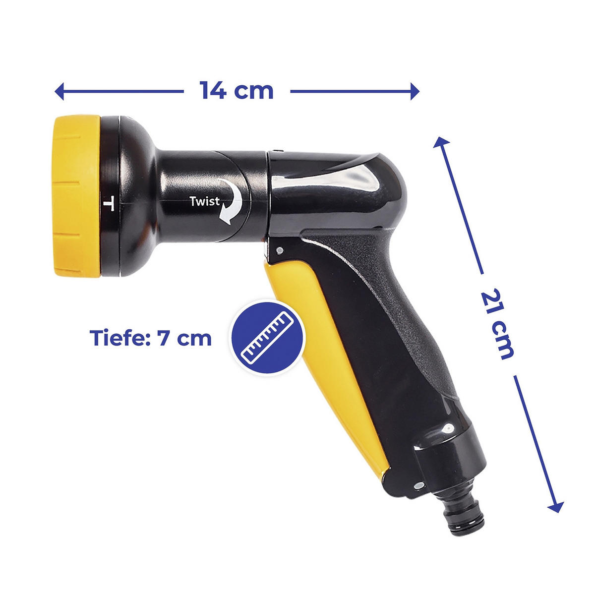 GARTENBRAUSE Sprinkler 2in1 - Schwarz, Kunststoff (14/21/7cm) - Maximex