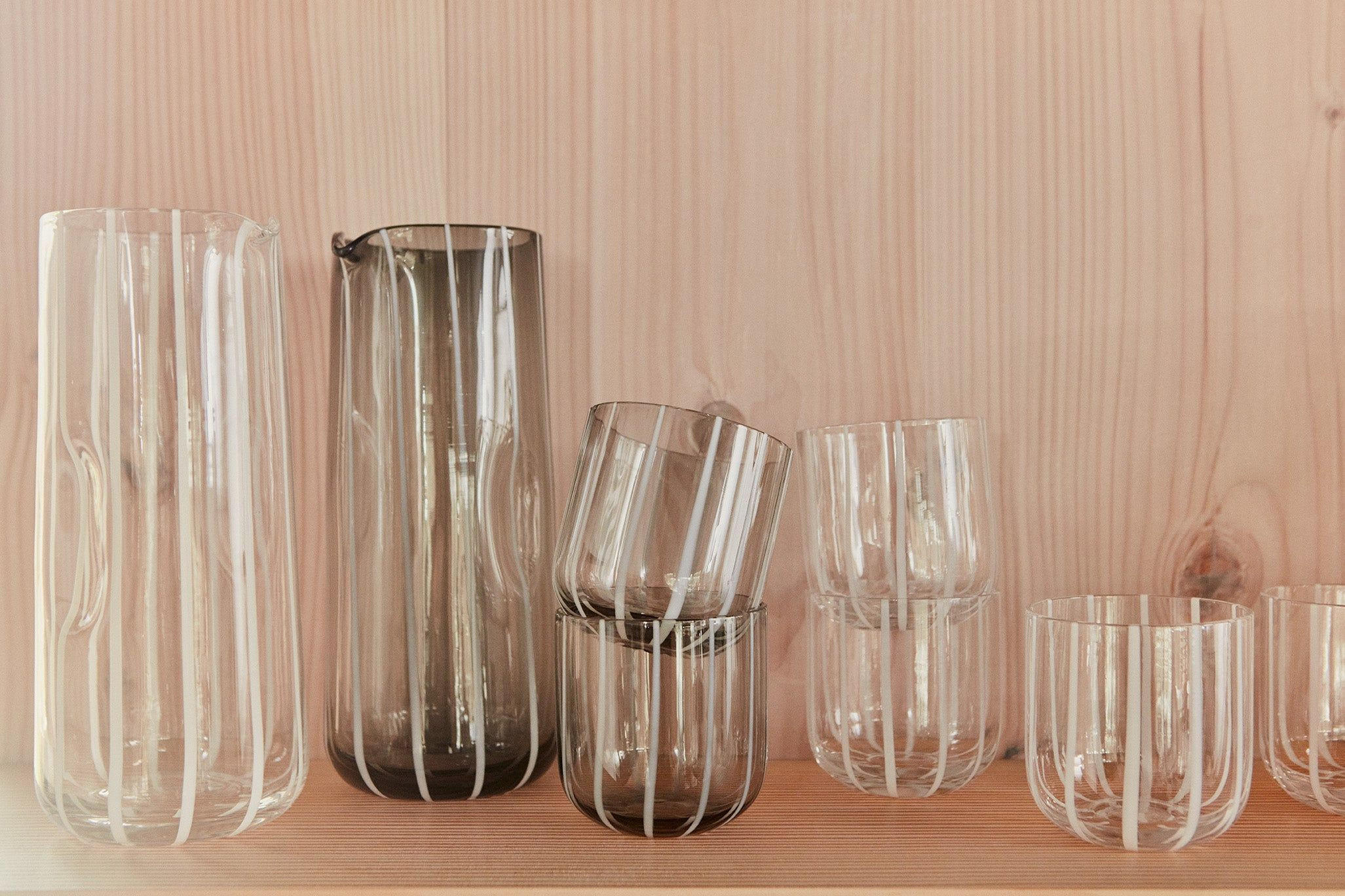 GLAS Mizu 2-er Set in Grau - Grau, Glas - OYOY Living Design