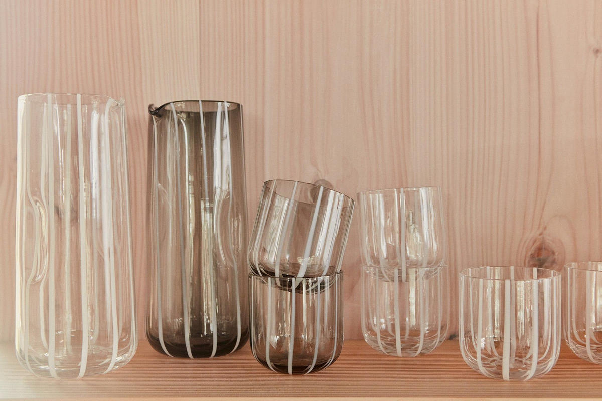 GLAS Mizu 2-er Set in Grau - Grau, Glas - OYOY Living Design