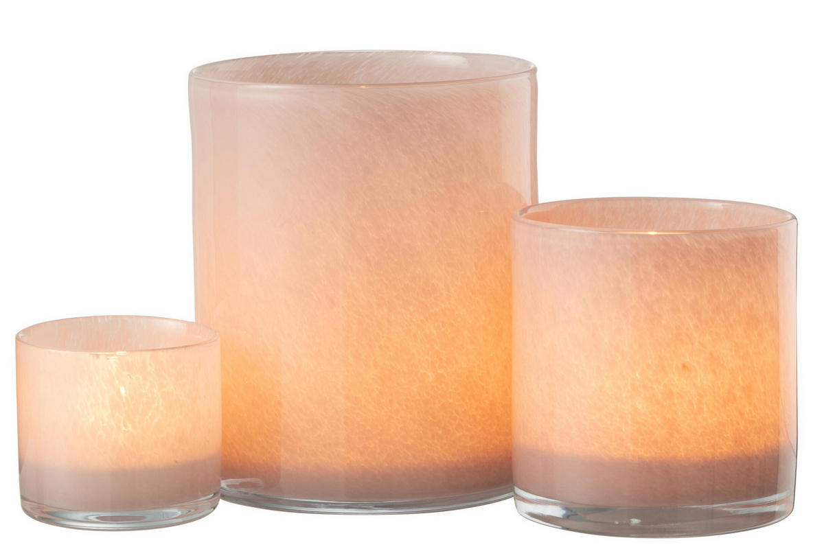 KERZENHALTER JADE - Glas - Rosa - L - Pink, Glas (15/18/15cm) - J-Line