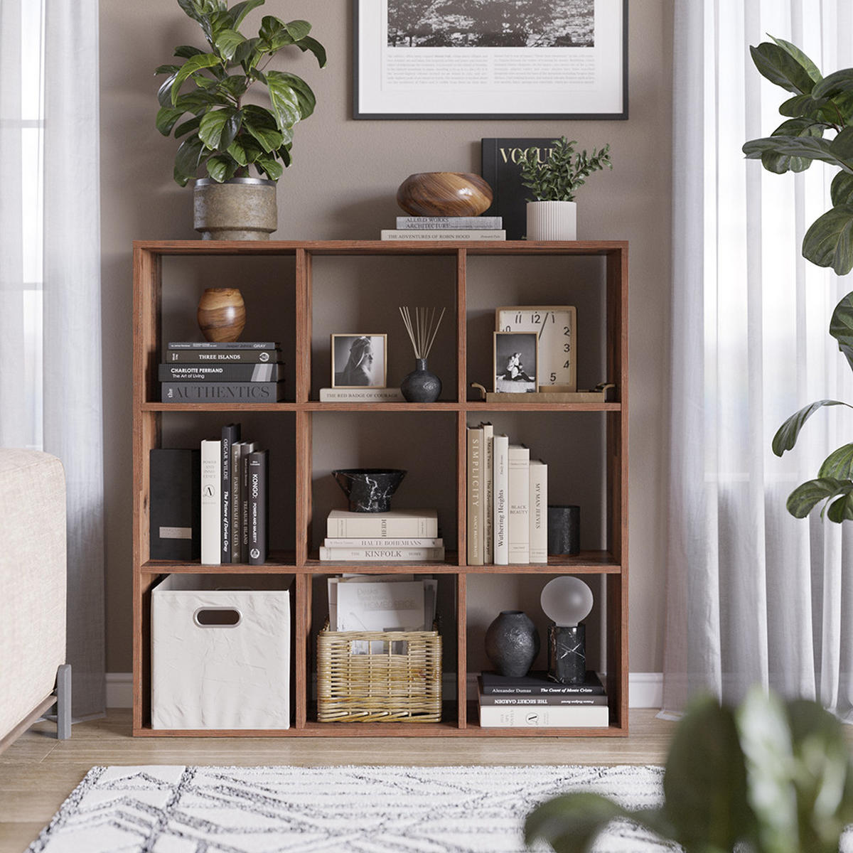 RAUMTEILER Nove Antikholz 104 x 108 cm - Alteiche, Holzwerkstoff (104/108/29cm) - Vicco