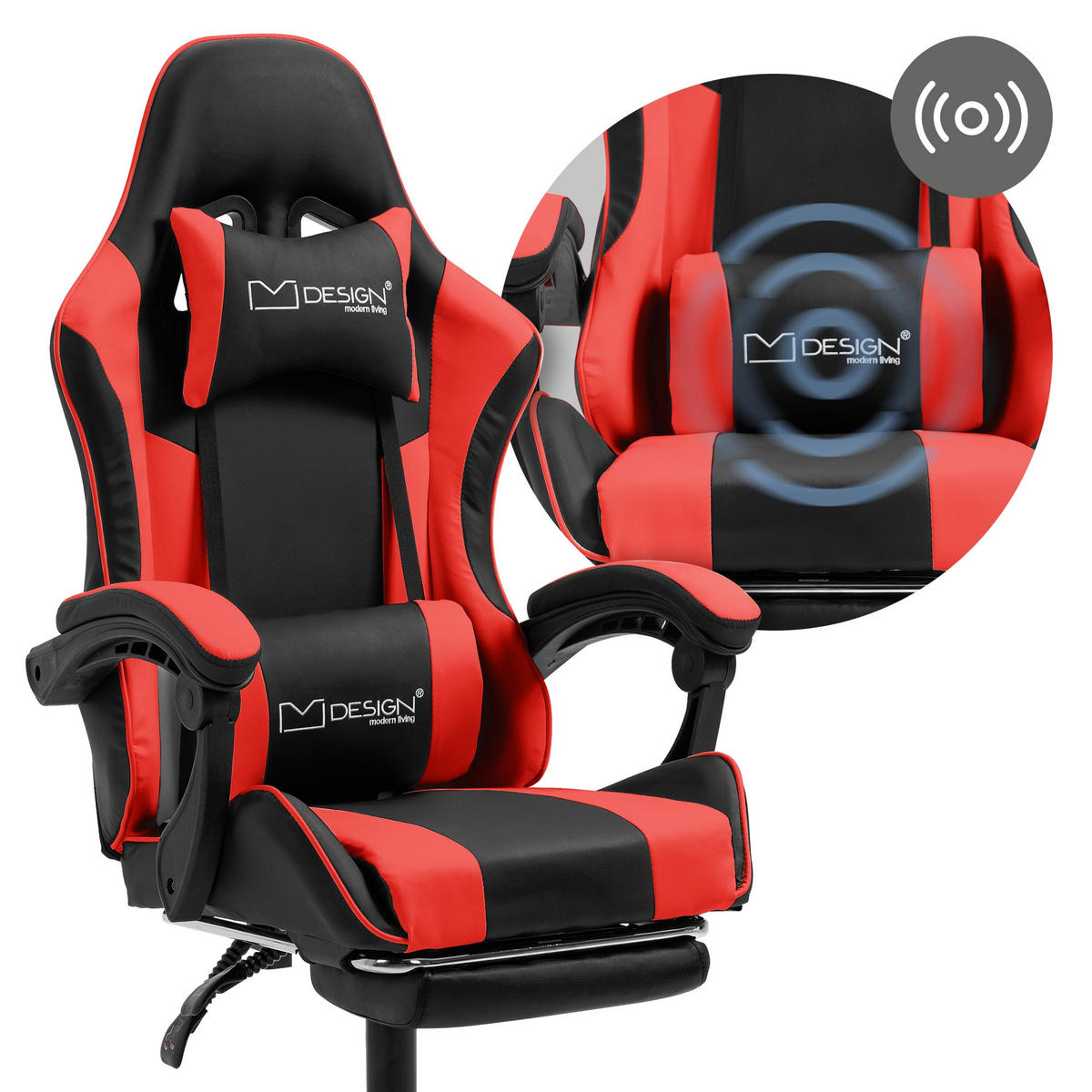 GAMING-STUHL schwarz rot - Rot, Metall (62/128/62cm) - ML-DESIGN