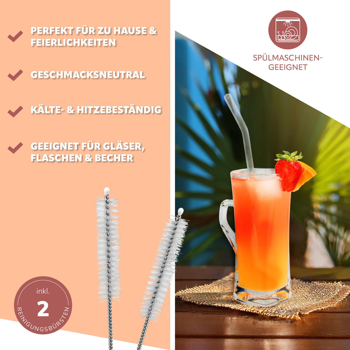 GLAS-TRINKHALME, transparent - Transparent, Glas (0.8/25cm) - bremermann