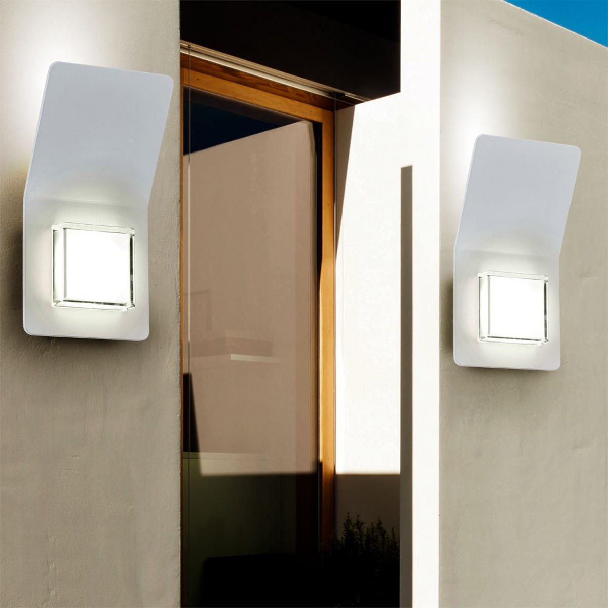 LED AUSSEN-WANDLEUCHTE Alu Weiß PIAS - Weiß, Metall (9.5/25/13cm)