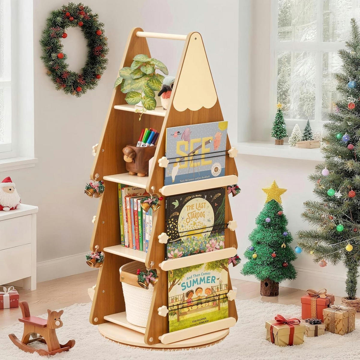 DREHREGAL Baum Kiefernholz 4 Ebenen - Braun, Holz (46/106/46cm)