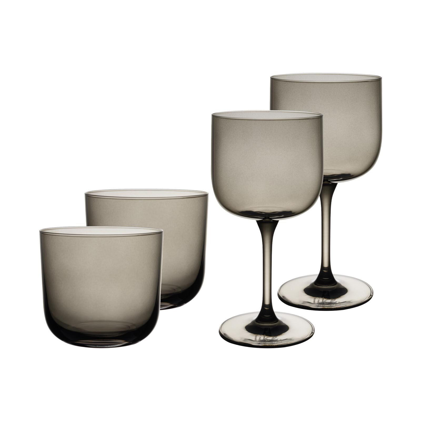 WEIN- UND WASSERGLÄSER Like Glass Smoke 4er Set - Grau, Glas - like.Villeroy & Boch