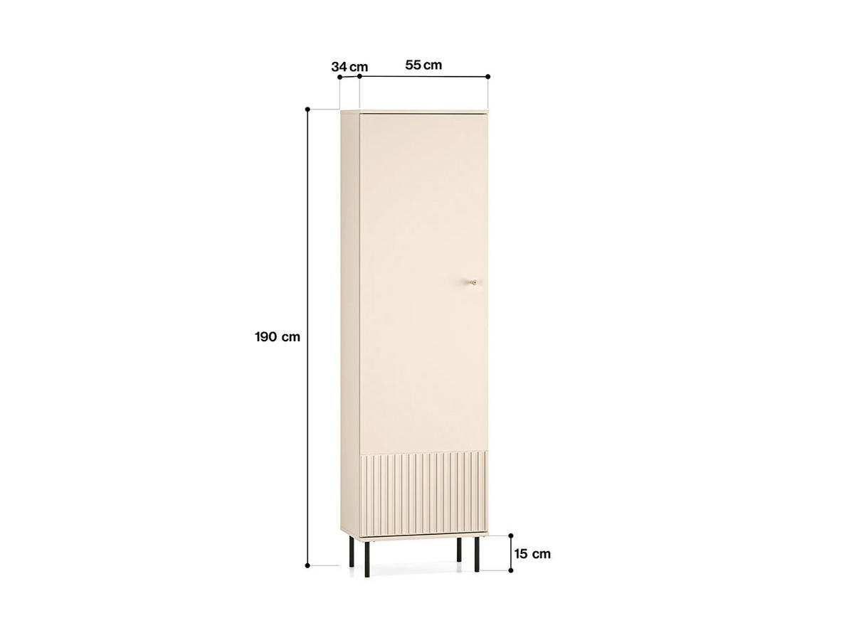 GARDEROBENSCHRANK – 55 cm – Sophie – Kaschmir - Kaschmir, Metall (55/190/34cm) - hi-markt