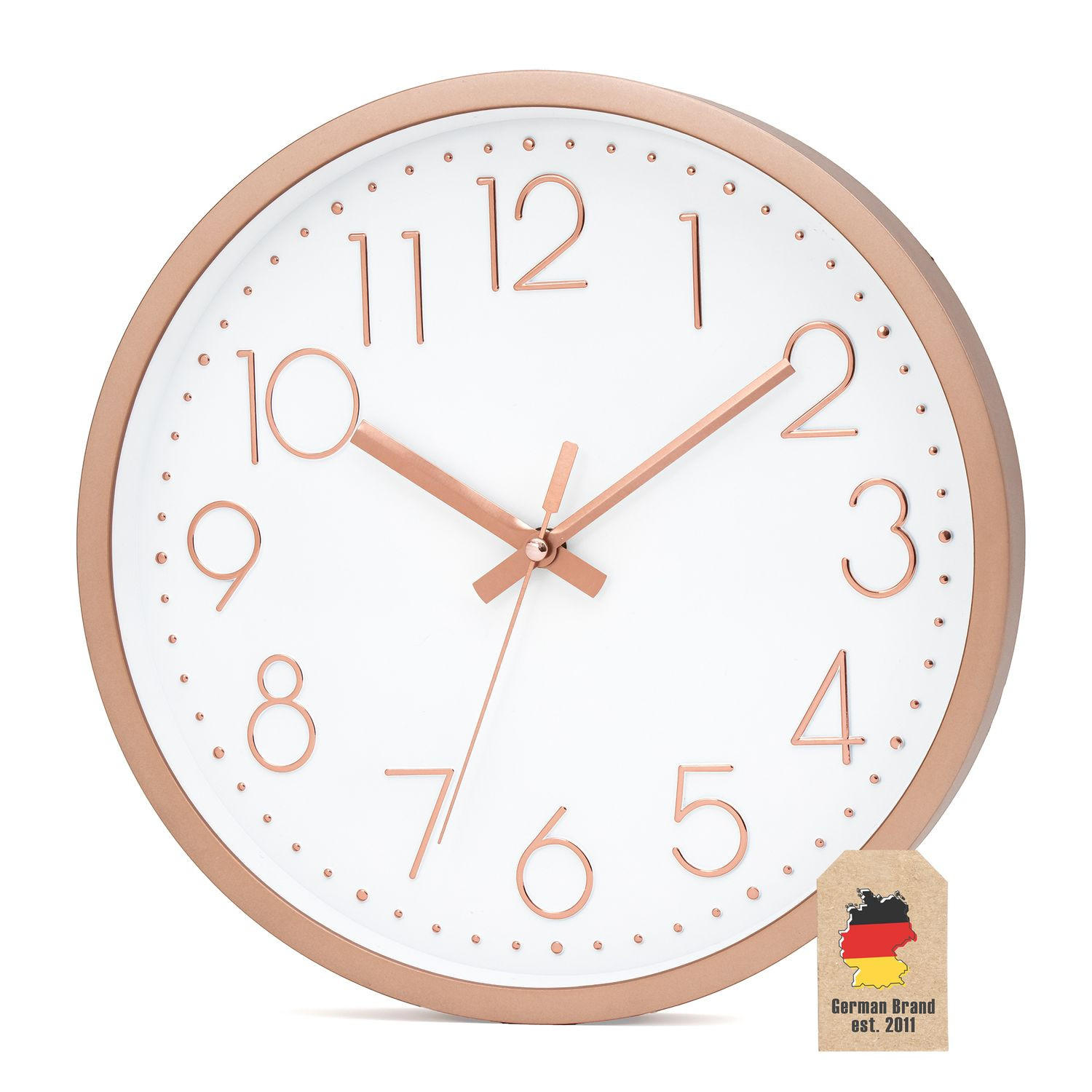WANDUHR 30.5 cm - Goldfarben, Kunststoff (30.5/30.5/4.5cm) - Intirilife