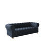 SOFA CHESTERFIELD Elegant Klassisch Schick Stoff Whisper Velours Blau - Blau, Holz/Textil (202/77/90cm) - Kaiser Möbel