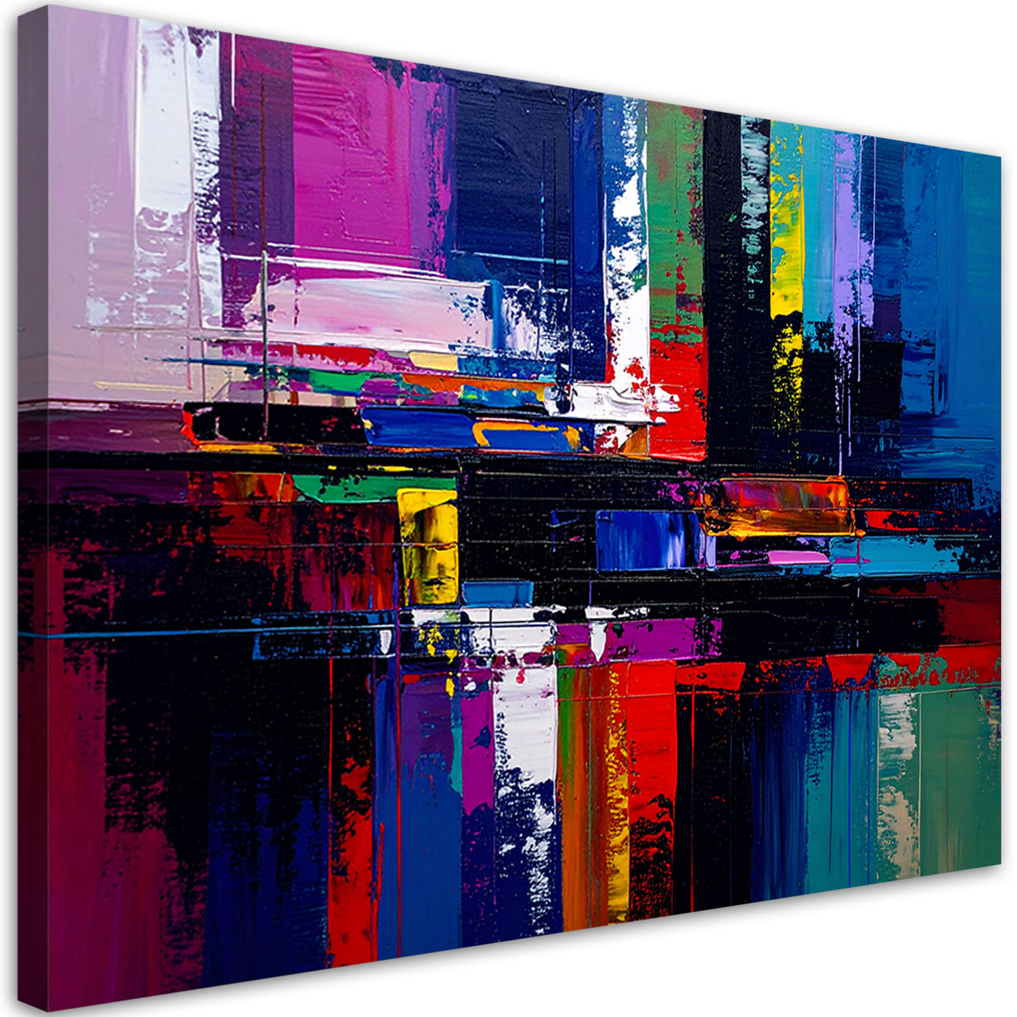 LEINWANDBILD bunte Abstrakt Imitation von Farbe 100x70cm - Multicolor, Textil (100/70cm) - Feeby